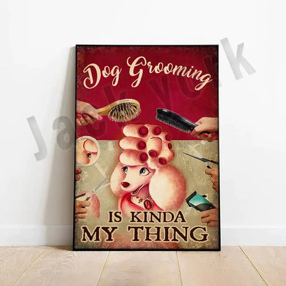 Funny jack york canvas printings set of 6 framed grooming room decor