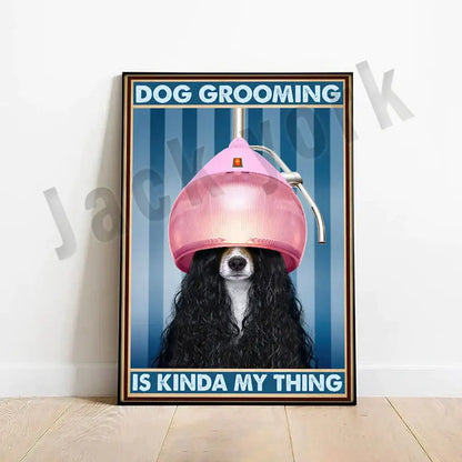 Funny jack york canvas printings set of 6 framed grooming room decor