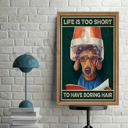 Funny jack york canvas printings set of 6 framed grooming room decor