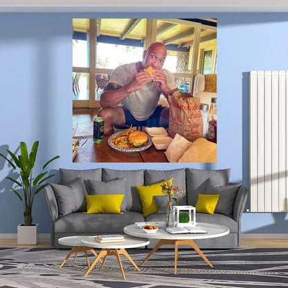 Funny muscular man blueberry pancakes tapestry wall hanging bedroom decor