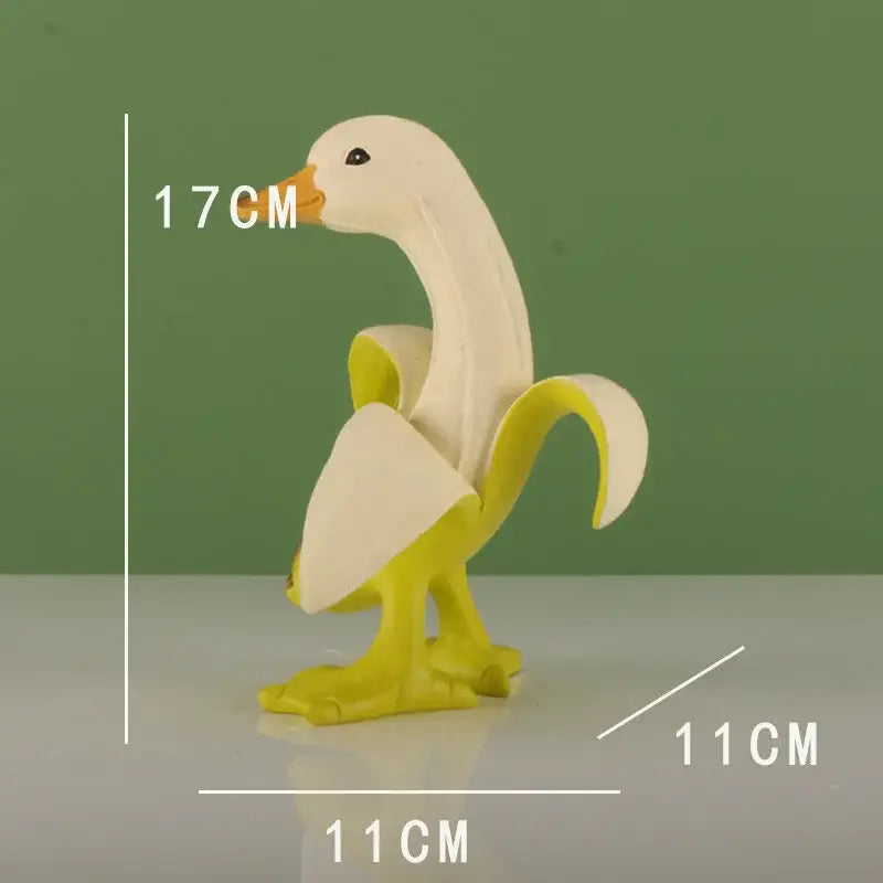 Funny white banana duck sculpture living room figurine
