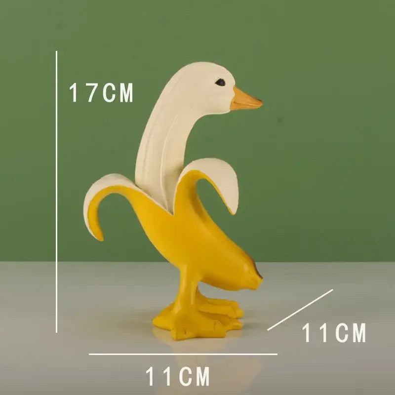 Funny white banana duck sculpture living room figurine