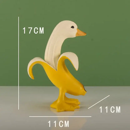 Funny white banana duck sculpture living room figurine