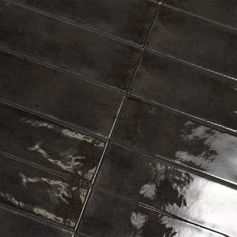 Fusion Antracite Polished Zellige Look Porcelain Tiles 2 1/2x10