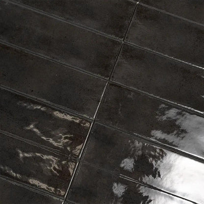 Fusion Antracite Polished Zellige Look Porcelain Tiles 2 1/2x10
