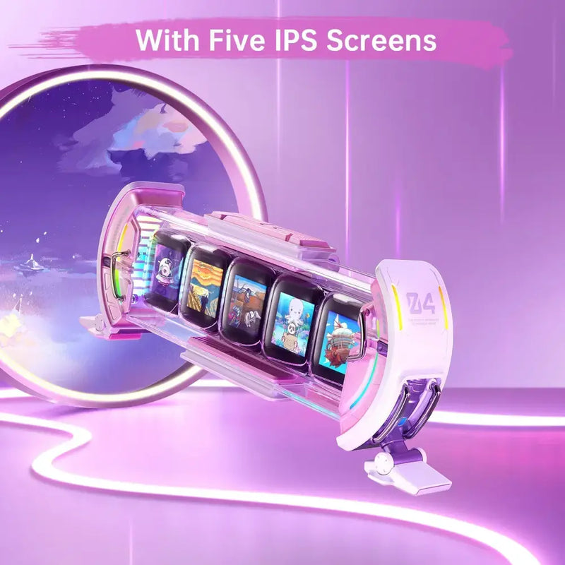 Futuristic pink & white cute gaming digital clock bedroom smart display