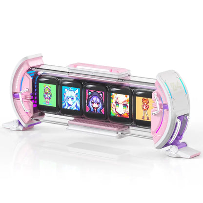 Futuristic pink & white cute gaming digital clock bedroom smart display