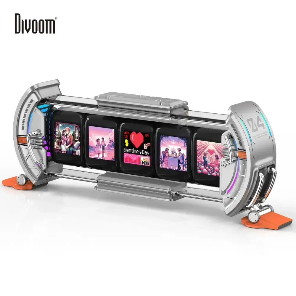 Futuristic transparent smart wifi clock rgb led bedroom display