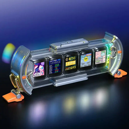 Futuristic transparent smart wifi clock rgb led bedroom display