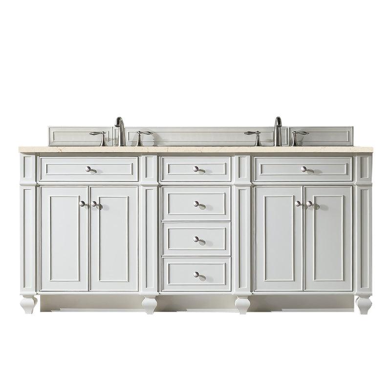 James Martin Bristol 72" Double Bathroom Vanity, Bright White