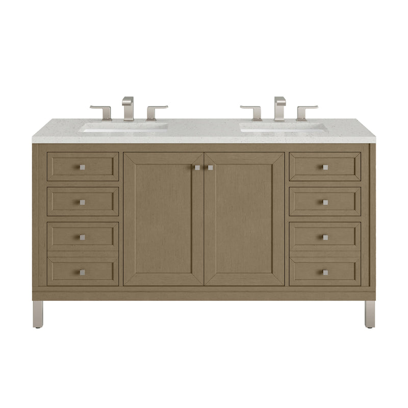 James Martin Chicago 60" Double Bathroom Vanity, Walnut Whisper
