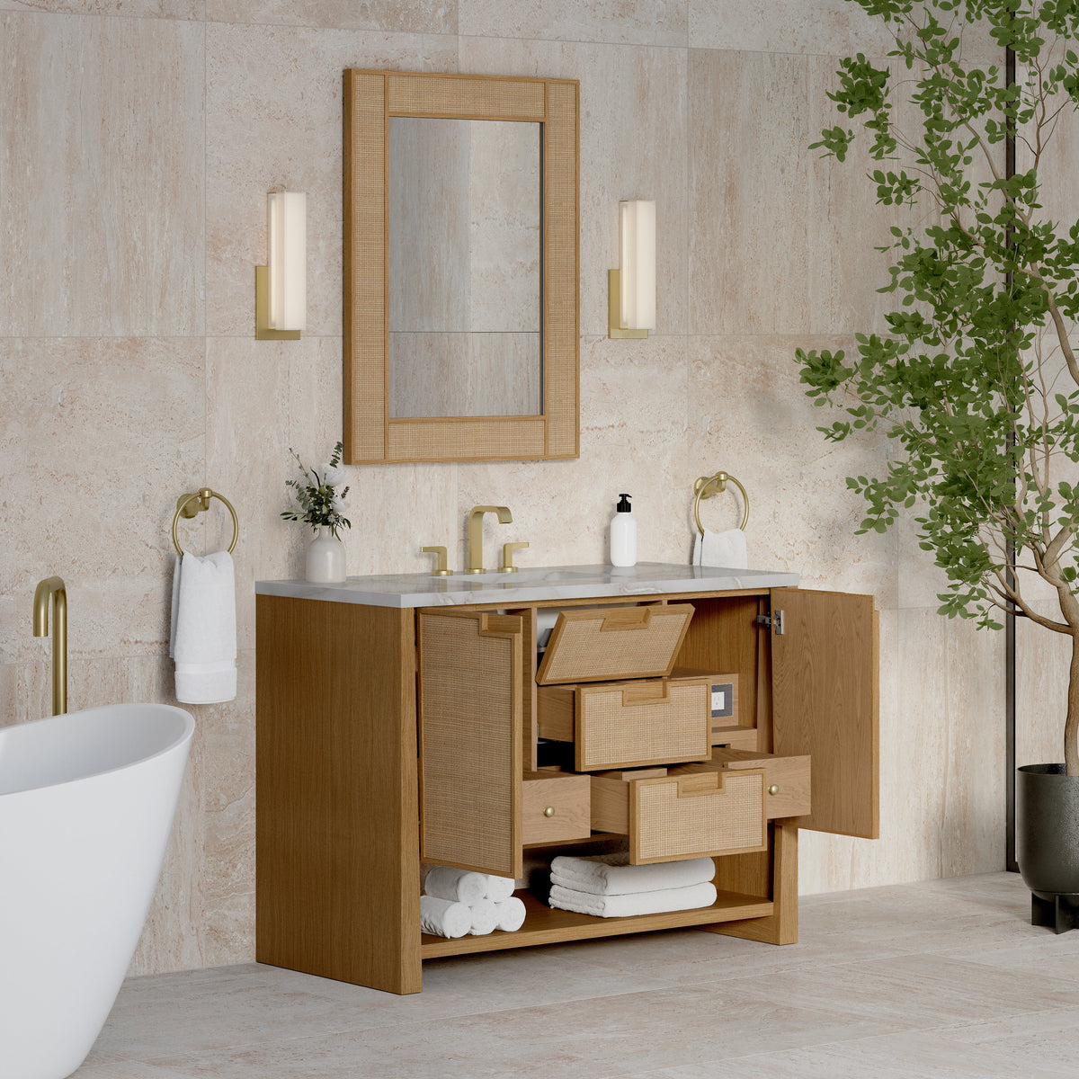 James Martin Solene 48" Single Bathroom Vanity, Seaside Oak