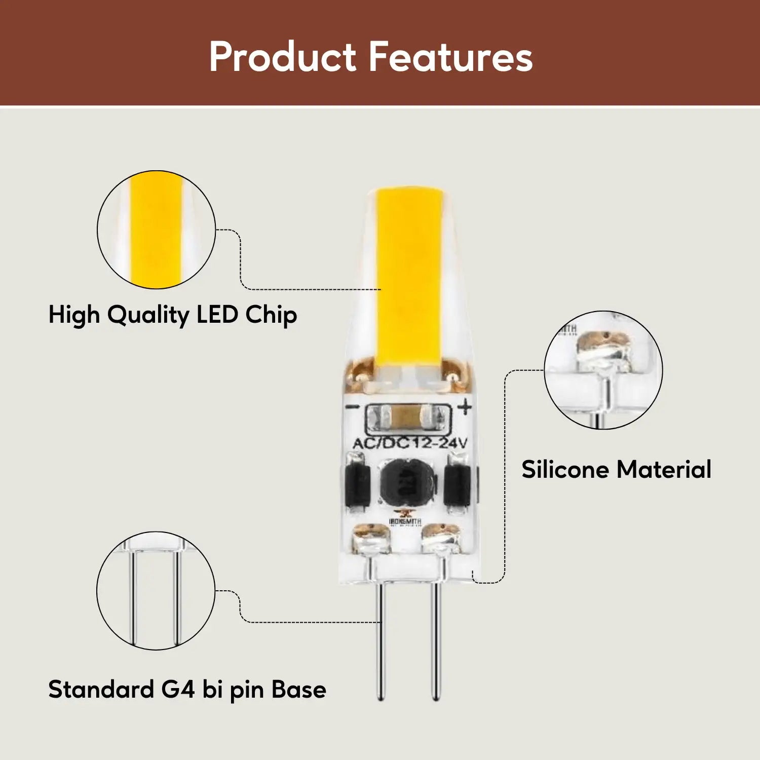 G4 JC LED Bi-Pin Bulb - Dimmable Silicon Light Bulb Types