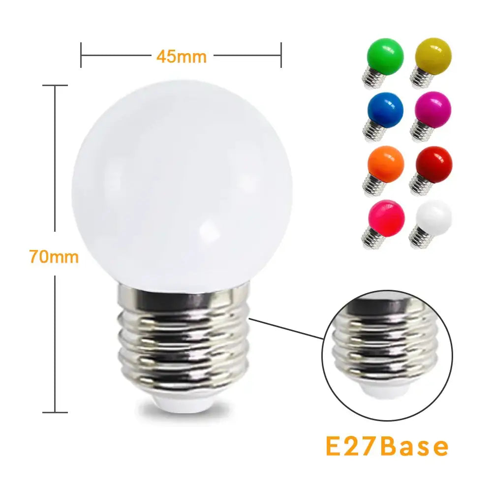 G45 white string lights outdoor garden globe led bulbs