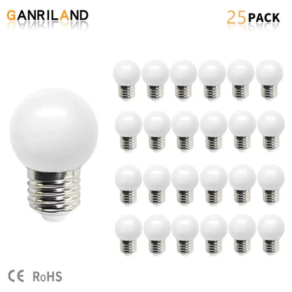 G45 white string lights outdoor garden globe led bulbs
