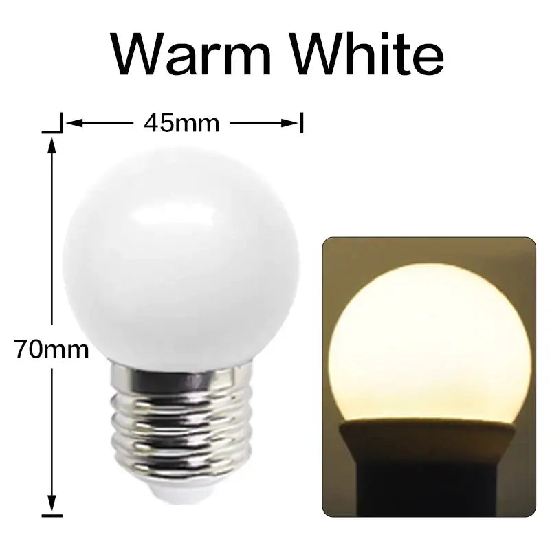 G45 white string lights outdoor garden globe led bulbs