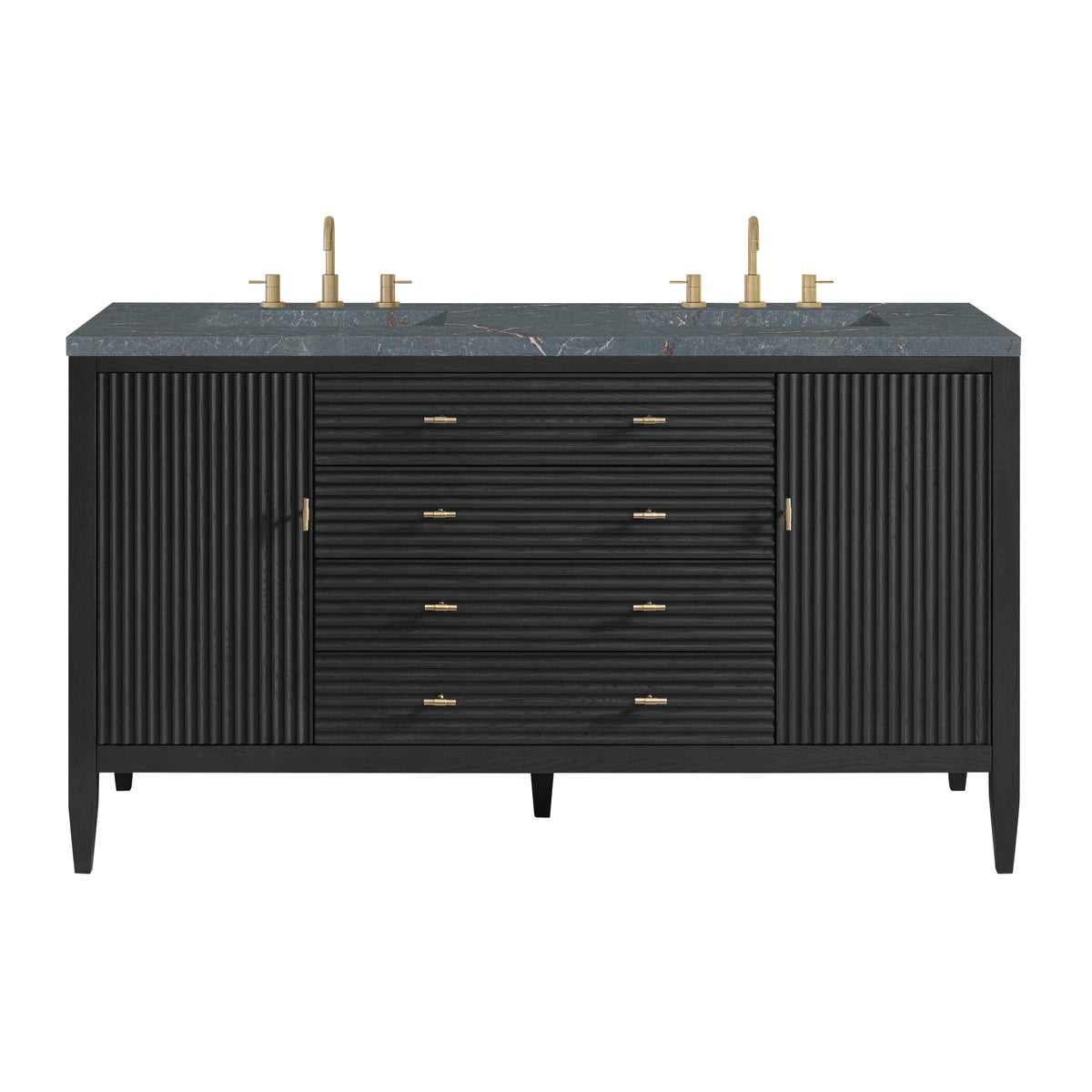 James Martin Myrrin 60" Double Bathroom Vanity, Carbon Oak