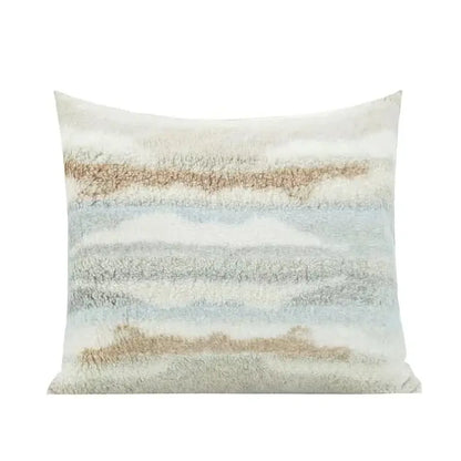 Galaxy inspired jupiter striped fleece cushion covers bedroom beige & white