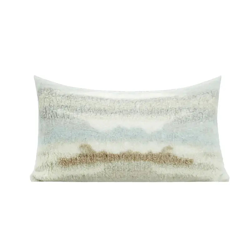 Galaxy inspired jupiter striped fleece cushion covers bedroom beige & white