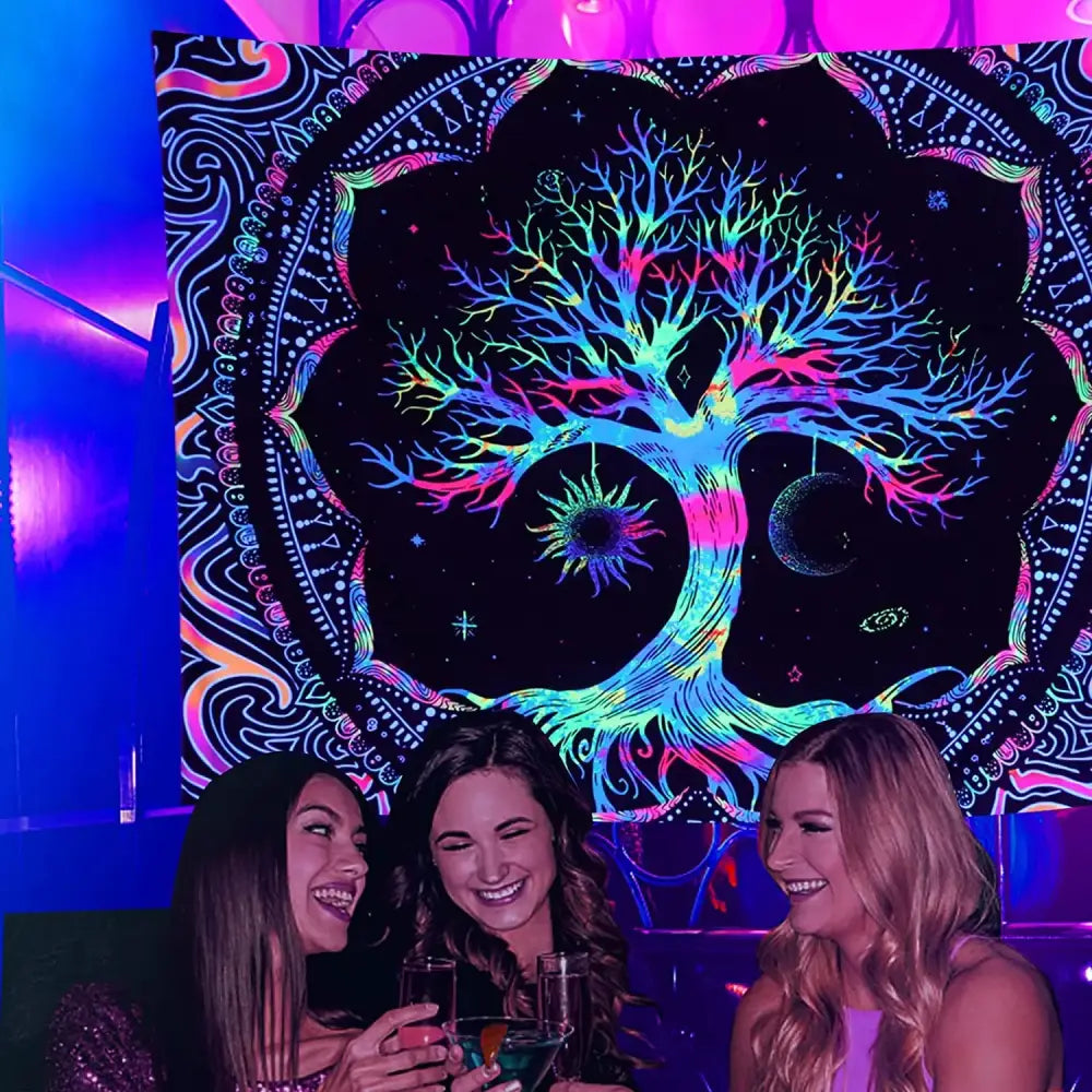 Galaxy tree of life tapestry for aesthetic bedroom decor