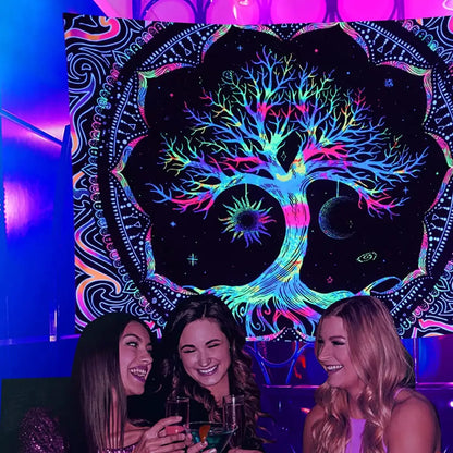 Galaxy tree of life tapestry for aesthetic bedroom decor