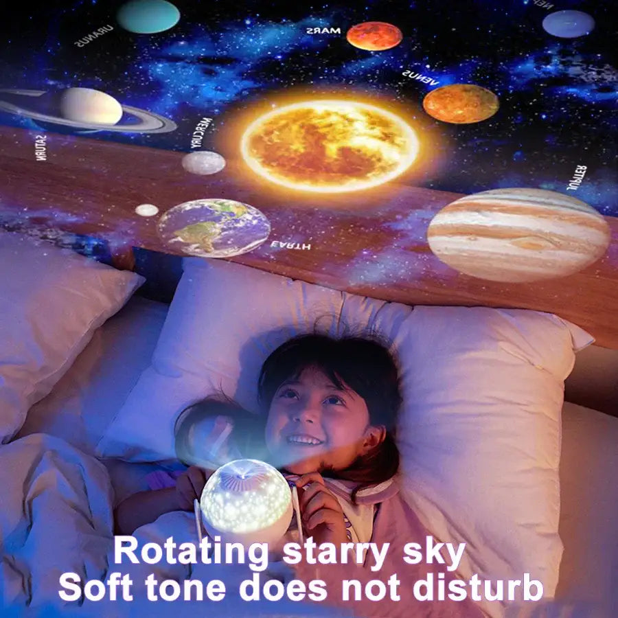 Galaxy white planetarium night light projector for bedroom kids gift