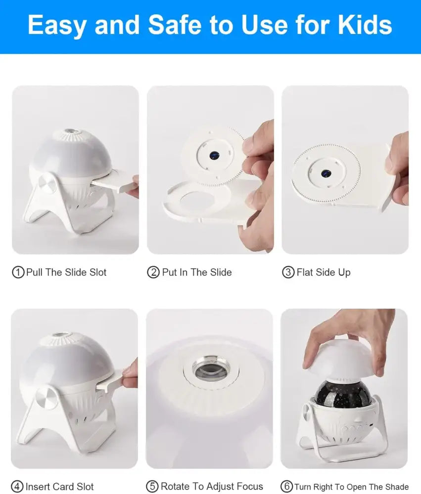 Galaxy white planetarium night light projector for bedroom kids gift