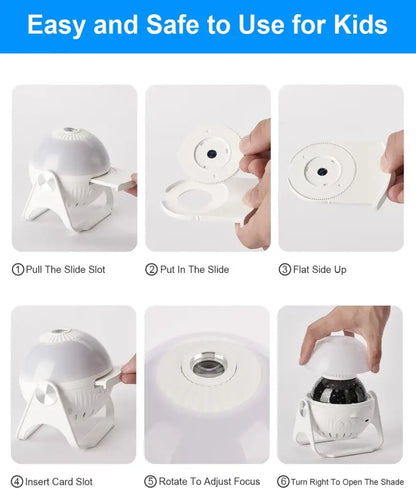 Galaxy white planetarium night light projector for bedroom kids gift