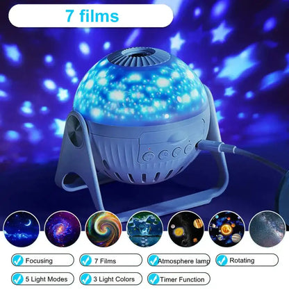 Galaxy white planetarium night light projector for bedroom kids gift