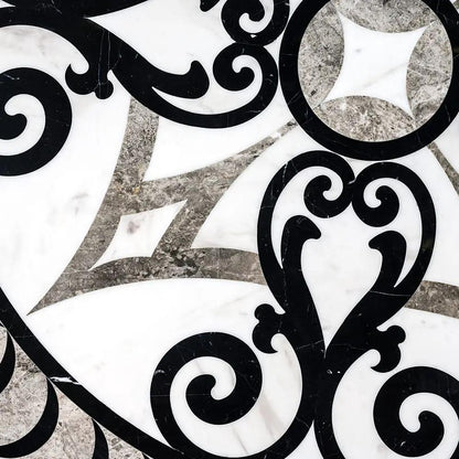 Galicia Multi Finish Round Marble Medallions 48x48