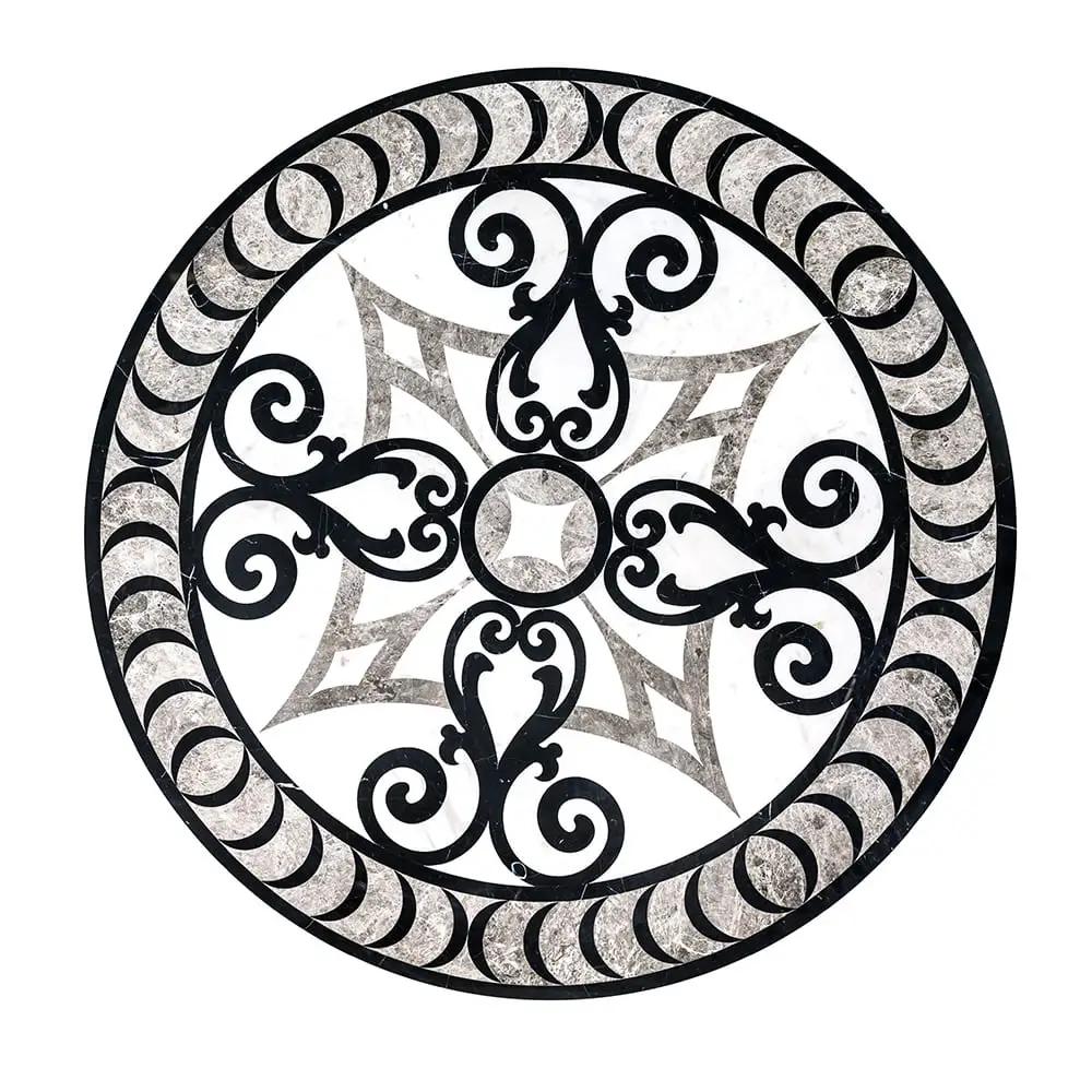 Galicia Multi Finish Round Marble Medallions 48x48