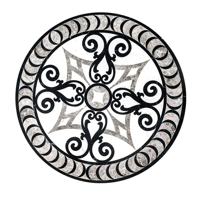 Galicia Multi Finish Round Marble Medallions 48x48