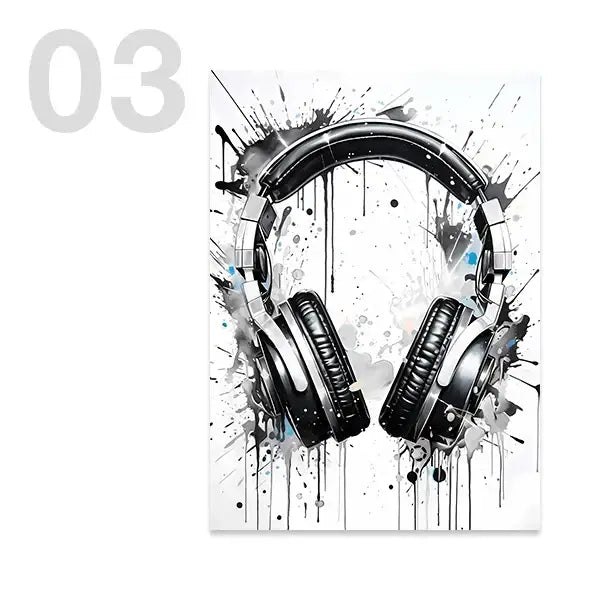 Modern black & white game controller wall art set of 6 bedroom prints