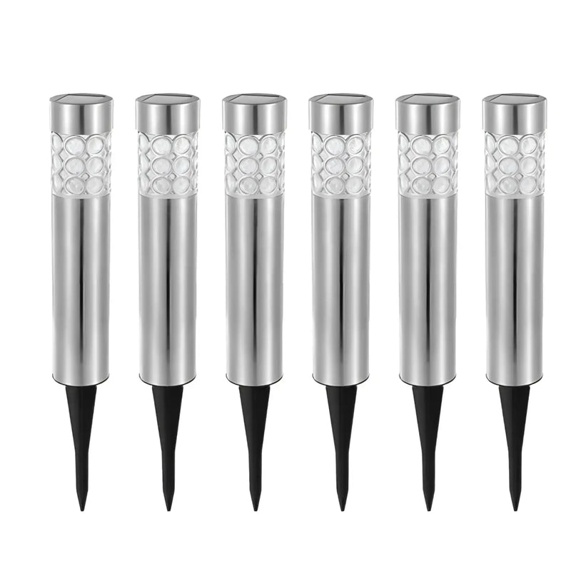 Garden Solar Lamps with RGB Lighting and Stainless Steel Build