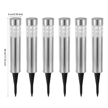 Garden Solar Lamps with RGB Lighting and Stainless Steel Build