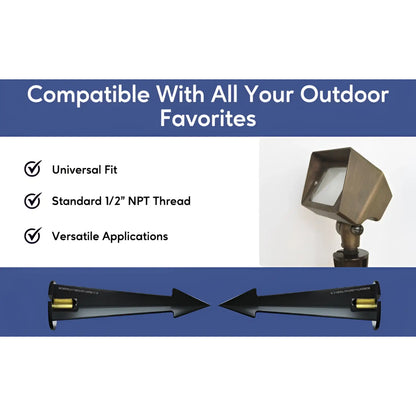 Garden Stakes | 9-Inch In-Ground Solid Brass 1/2" NPT Thread 2 Pack