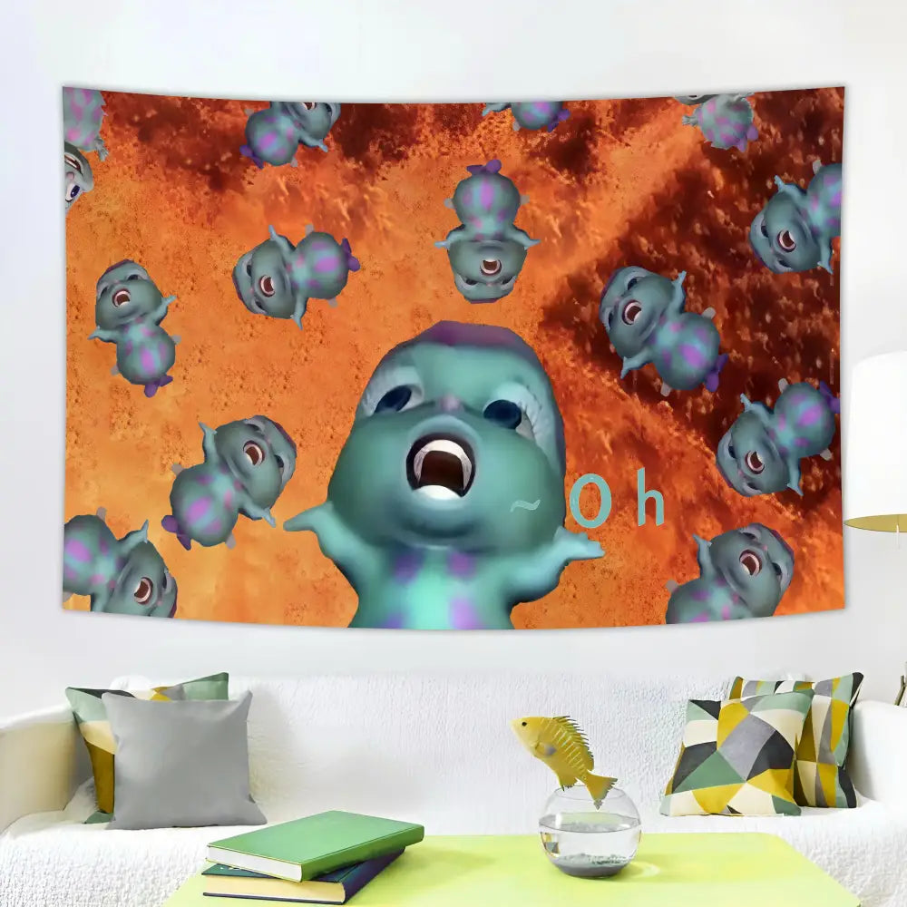 Gaslight girlboss pink funny cartoon fantasy tapestry bedroom decor