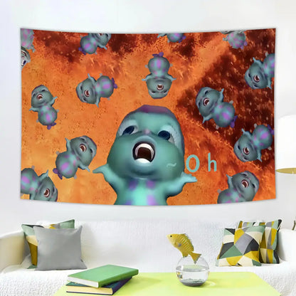 Gaslight girlboss pink funny cartoon fantasy tapestry bedroom decor
