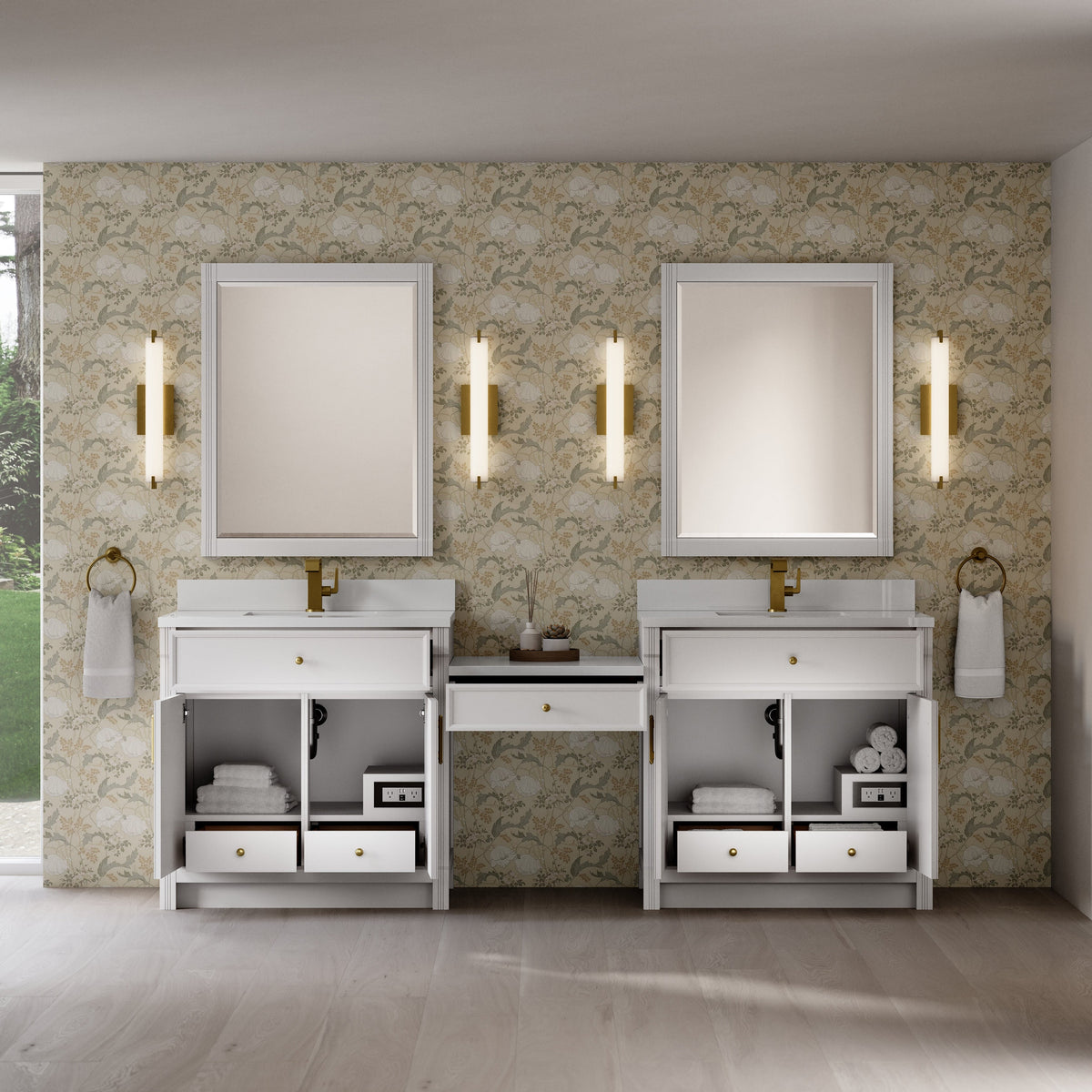 James Martin Bellshire 96" Single Bathroom Vanity, Bright White