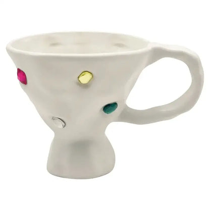 Gemstone setting ceramic breakfast mug 3-pack kitchen decor