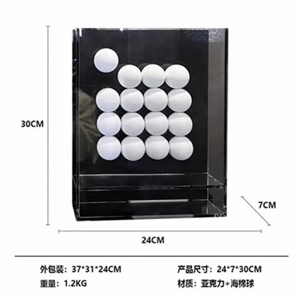 Geometric abstract acrylic ball ornament living room display box