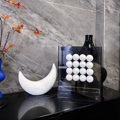 Geometric abstract acrylic ball ornament living room display box