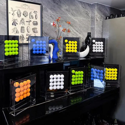 Geometric abstract acrylic ball ornament living room display box