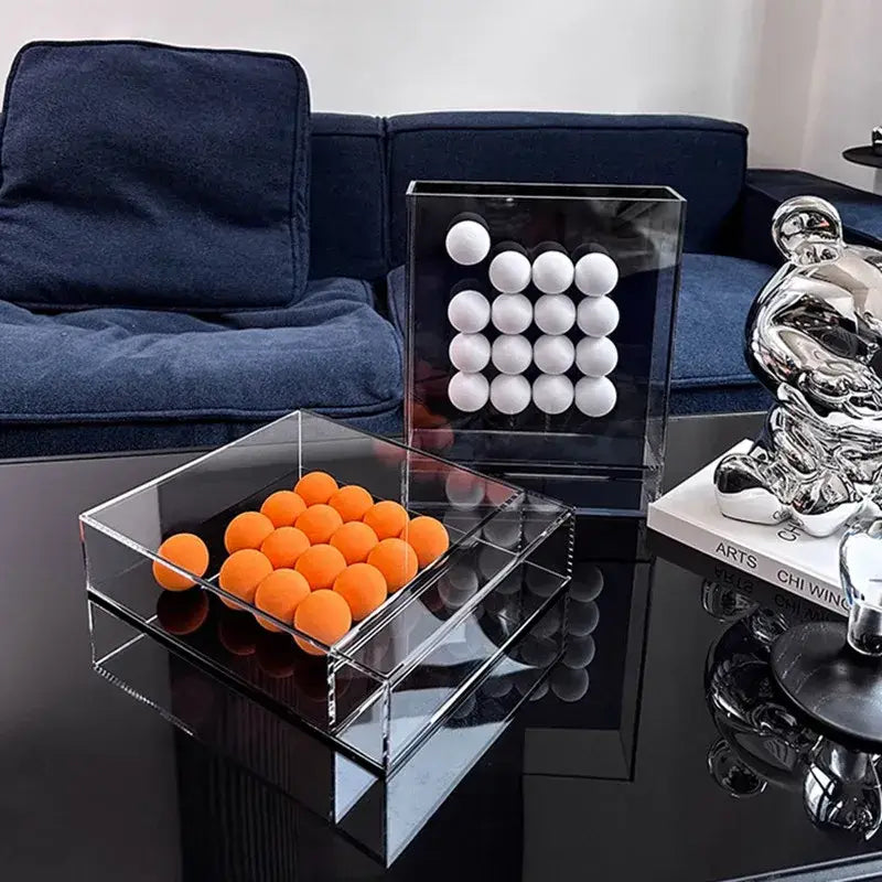 Geometric abstract acrylic ball ornament living room display box
