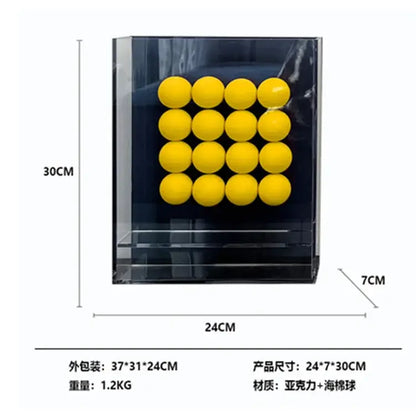 Geometric abstract acrylic ball ornament living room display box