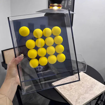 Geometric abstract acrylic ball ornament living room display box