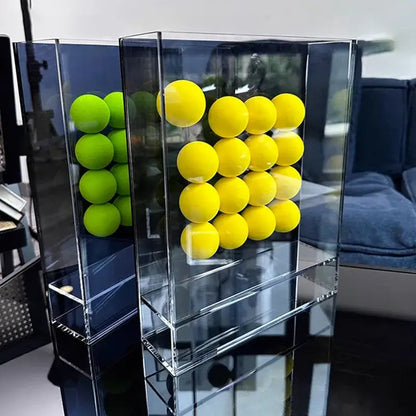 Geometric abstract acrylic ball ornament living room display box