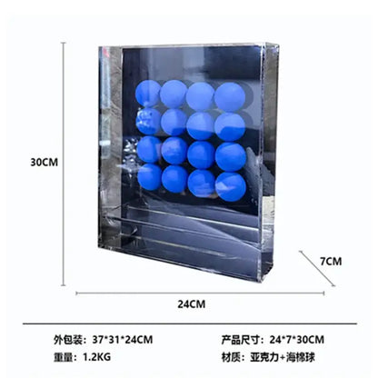 Geometric abstract acrylic ball ornament living room display box