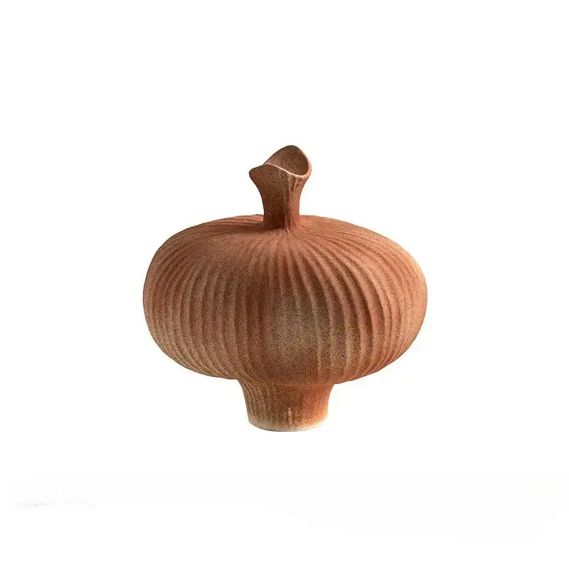 Geometric abstract blush pink ceramic vase living room ribbed decor