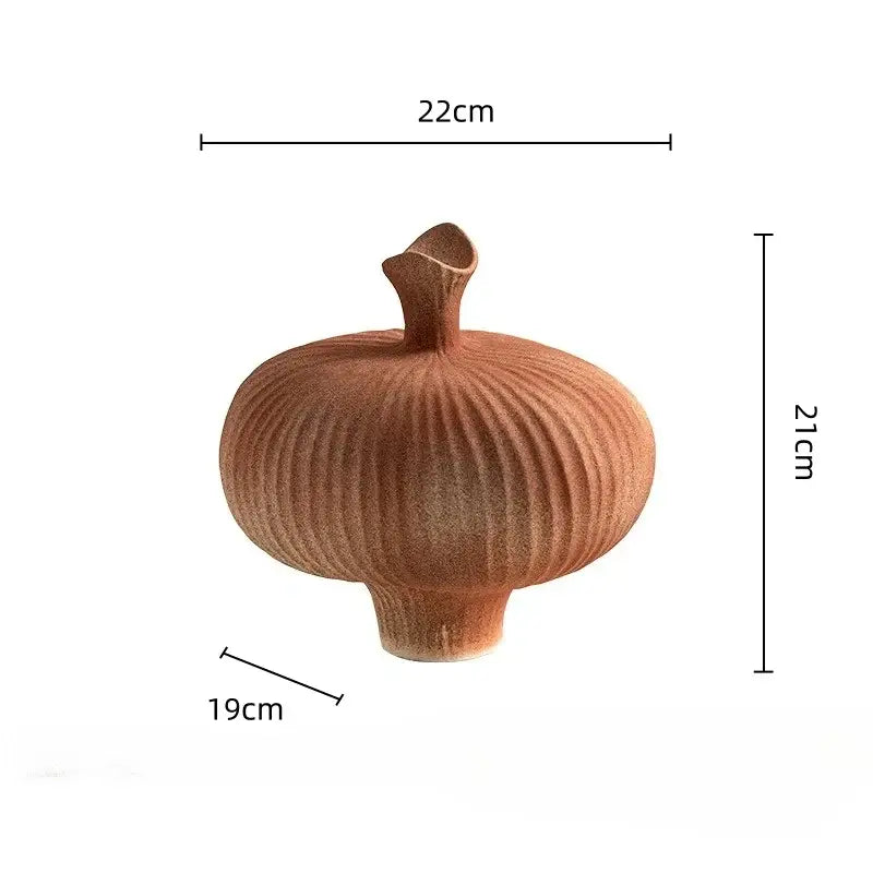 Geometric abstract blush pink ceramic vase living room ribbed decor